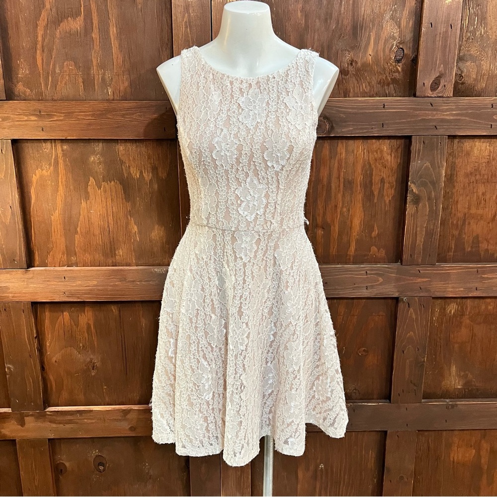 Xtraordinary Cream Lace Mini Dress
